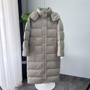 Long nine-check down jacket